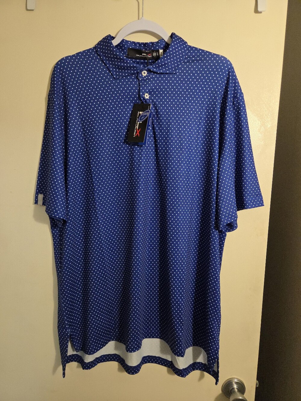 RLX Ralph Lauren Moisture Wicking Sport Polo Blue/White Men's XL NWT